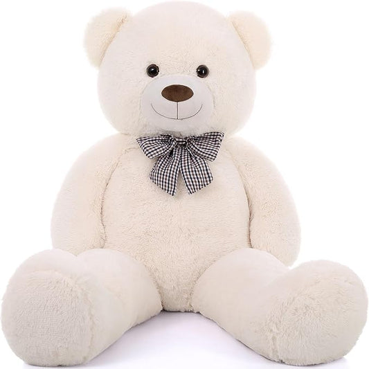MorisMos Bow Tie Giant Teddy Bear, 39inch Large Teddy Bear Plush, Soft Big Bears for Girls Girlfriend, White