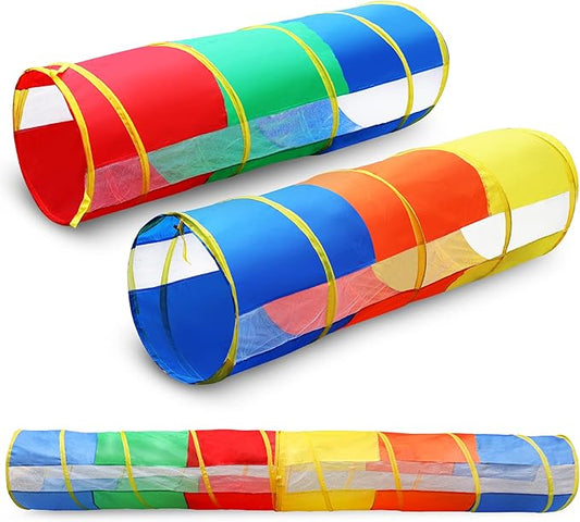 Hide N Side 2-Pack 6ft/12ft Crawl Through Play Tunnel Toy, Pop up Tunnel for Kids Toddlers Dogs Babies Infants & Children Gift Indoor & Outdoor Tube