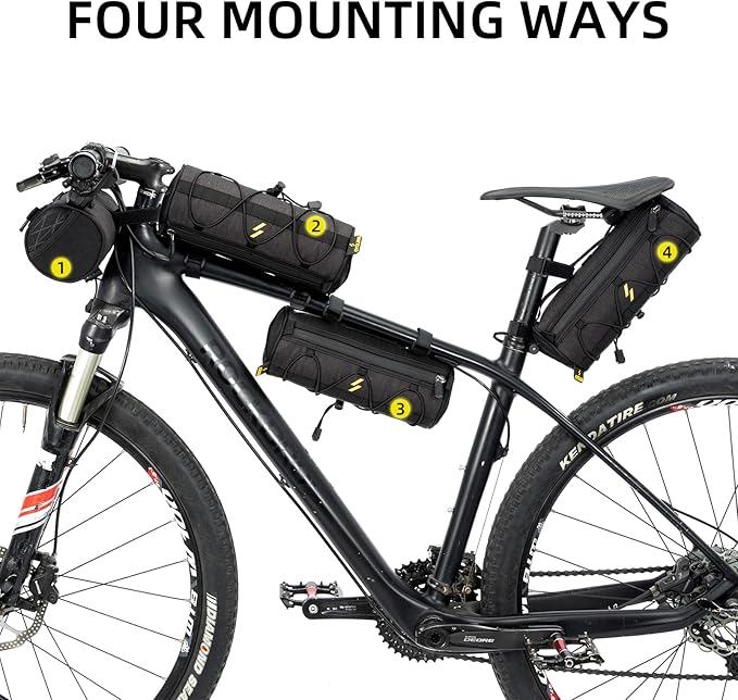 ROCKBROS Bike Handlebar Bag Small Bicycle Handle Bar Bag Handy Front Bike Bags Handlebar Storage Pouch Pack with Shoulder Strap Little Mountain Road Bike Barrel Bag