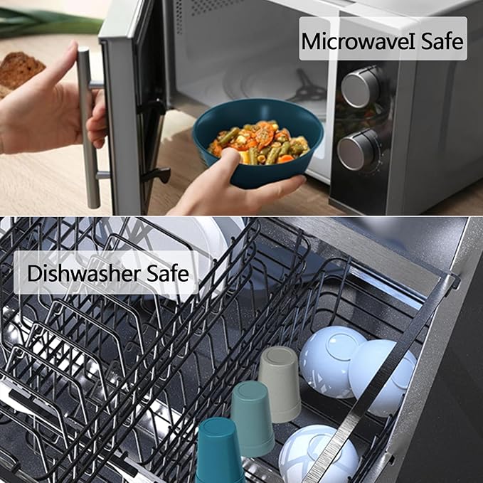 Homestockplus 16 Oz Unbreakable Drinking Reusable Cup Wheat Straw Cups Dishwasher and Microwave Safe Water Glasses BPA Free E-Co Friendly Tumbler Cups【Set of 8】