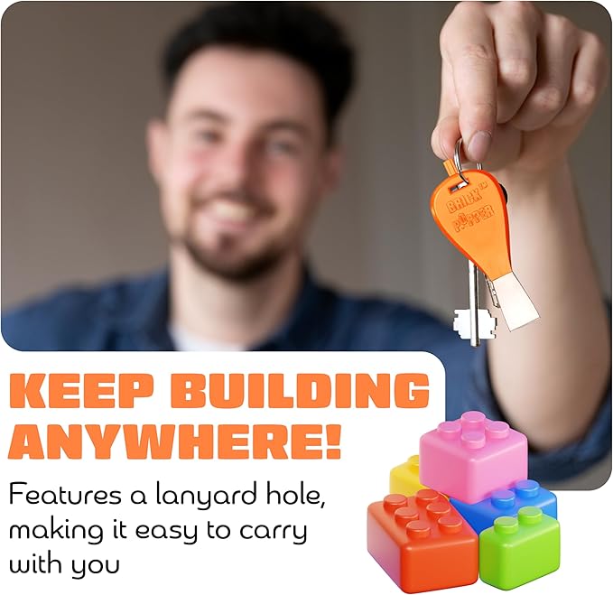Brick Popper - Separator Tool - World's Fastest Brick Remover for Kids and Adults, Gifts for Ages 6 Year Old and up, Tools Stocking Stuffer (Orange)