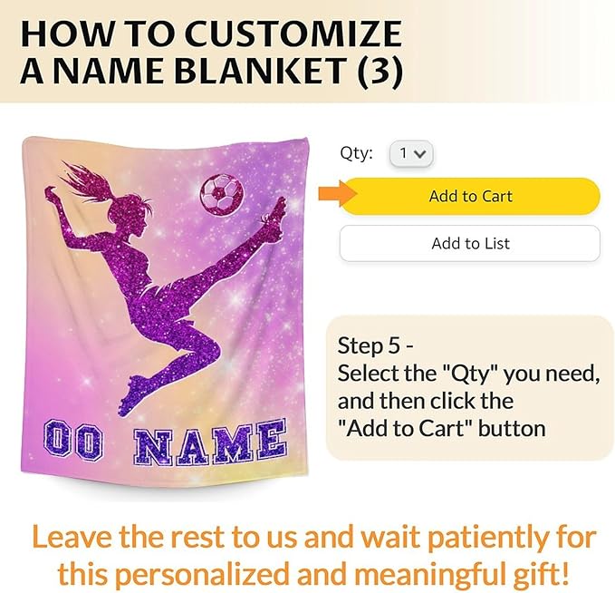 Custom Soccer Blanket Gifts for Girls, 50x60 Inches Sport Throw Blanket for Women Kids Teens, Personalized Pink Soft Fuzzy Blankets for Couch Sofa Bed