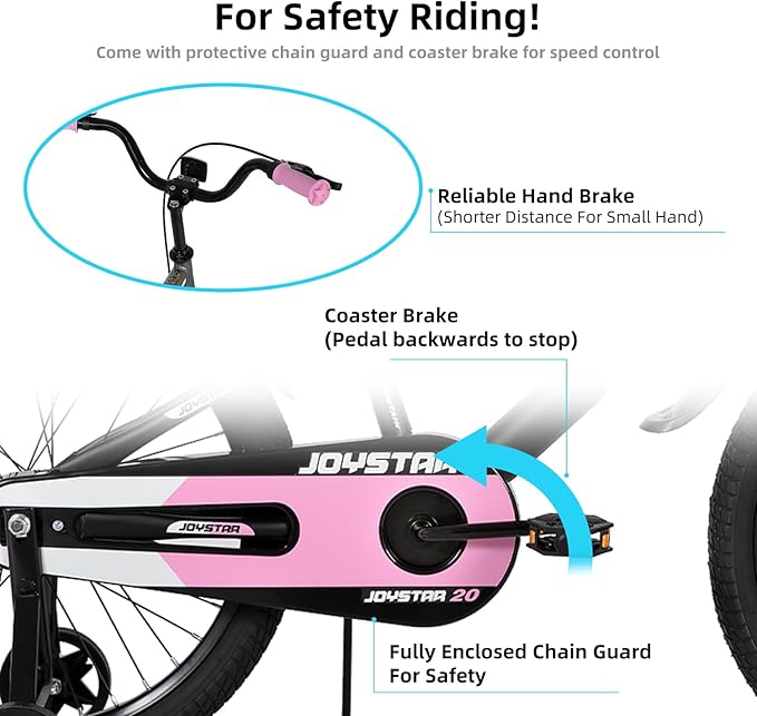 JOYSTAR New Berry Kids Bike for Boys and Girls Ages 3-12 Years Old, 12 14 16 Inch Kids Bicycles with Training Wheels, 20 Inch Bike with Kickstand, Multiple Colors