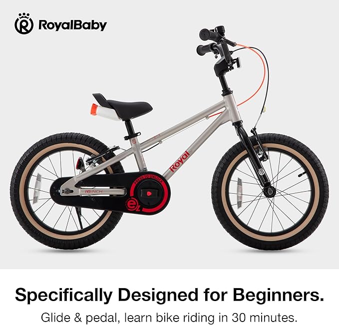RoyalBaby EZ Kids Bike, Lightweight Aluminum 2-in-1 Balance to Pedal Bike for Beginners Easy Learn Biking, Boys Girls