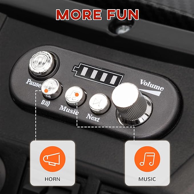 Qaba 24V 2 Seater Ride on Car, Electric Off-Road UTV Truck w/Parent Remote Control, Music, Lights, Ride on Toy for Kids Ages 3-8, Red