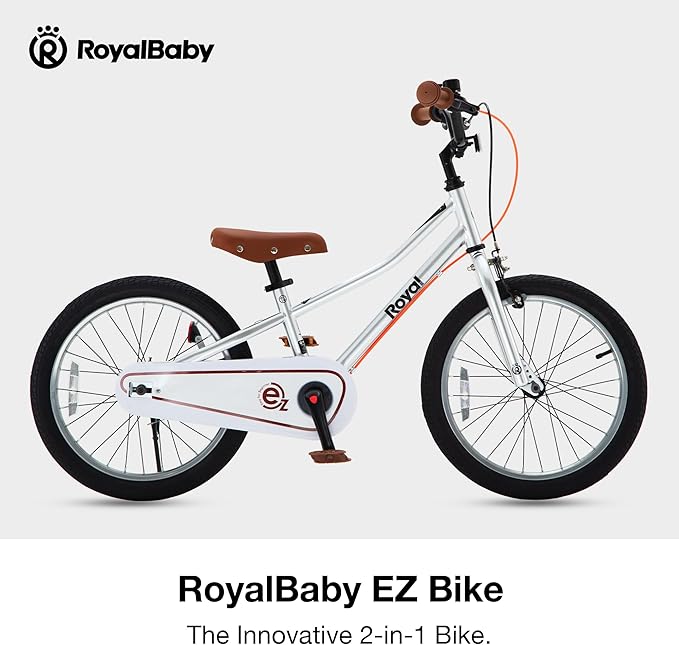 RoyalBaby Kids Bike, Terra EZ Balance to Pedal Convertable Bicycle, 14 16 18 Inch Easy Learn Balancing to Biking Boys Girls Ages 3-9 Years Beginners