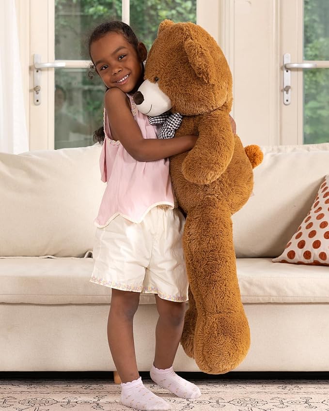 MaoGoLan Giant Teddy Bear Plush Toy - Ultra Soft & Cute Large Stuffed Animal 39 inches, Perfect for Baby Showers, Birthdays, Valentine’s Day Gifts (Kids, Couples, Family),Dark Brown