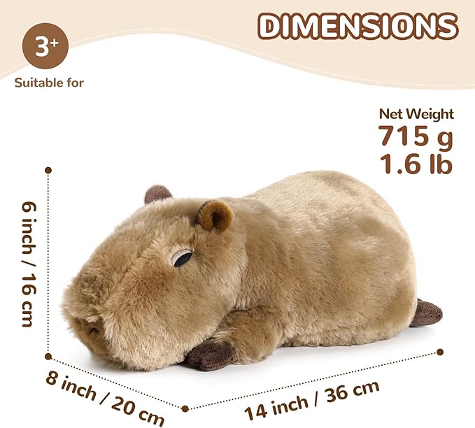 Capybara Stuffed Animals, Microwavable Stuffed Animal Adorable Fluffy Capybara Plush for Warmth Comfort, Heatable Coolable Lavender Scent Toy, Cute Soft Plushie Gift for Kids Adult & Children Boy Girl