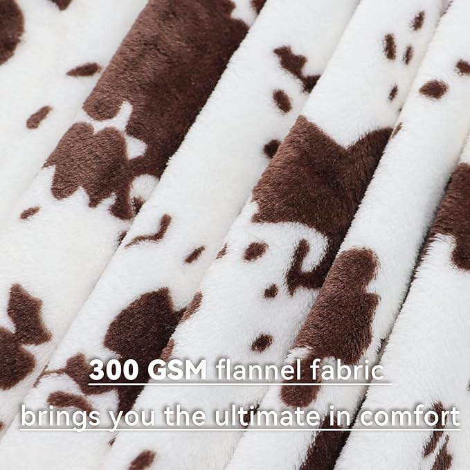 Queen Bed Blanket for Women - Lightweight Plush Extra Large Cow Print Blanket Soft Fuzzy Throw for Living Room Decor All Seasons 90"x90"