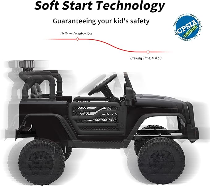 Kids Ride on Car Toy, 24V Electric Car for Kids with Remote Control, 2x200W Motors - Black