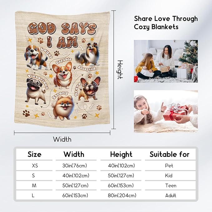 PuppyLove Kids Toddler Fleece Dog Mom Gift Blanket, 30"x40"