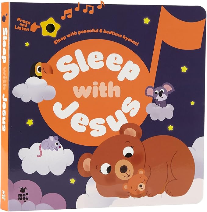 Sleep with Jesus – Bedtime Books for Toddlers, Lullabies for Babies, 4 Hymn Melodies and 2 Prayer Songs, Christmas Toys for Toddlers, Christian Music for 18m+