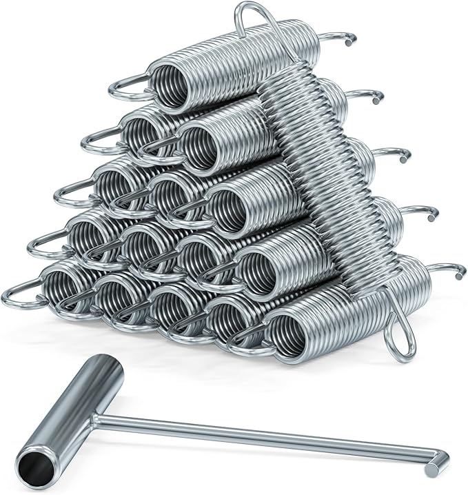 Trampoline Springs Heavy Duty Stainless Steel Replacement,16-Pack with T-Hook and Pulling Tool,5.5-7 Inch