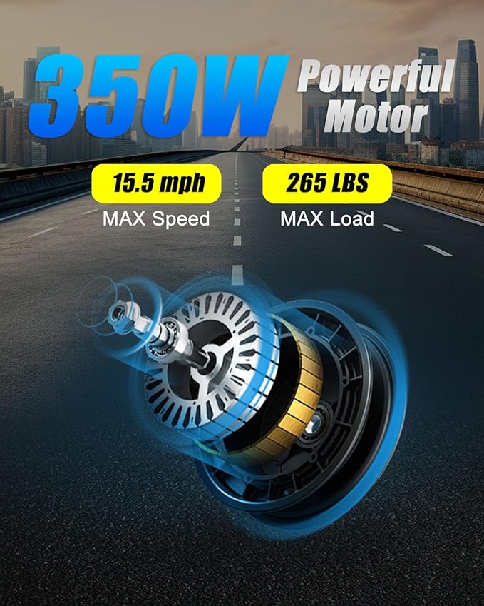 Electric Scooter with Seat & Basket, 350W Motor 12inch Tire Foldable E-Scooter Dual Disc Brakes 260LBS Max Load