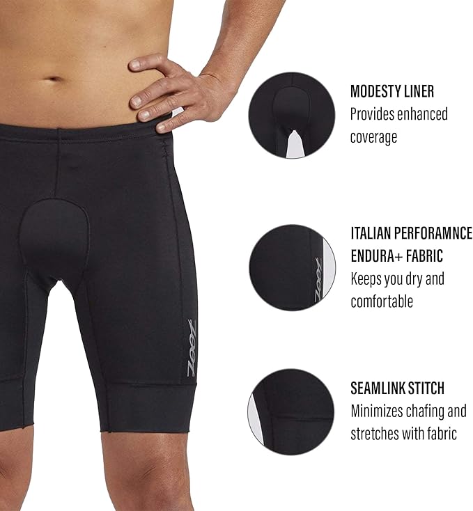 Zoot Men’s Core 9-Inch Tri Shorts, Quick Dry Performance Triathlon Shorts with Cycling Chamois Pad, Pockets & UPF 50+ Fabric