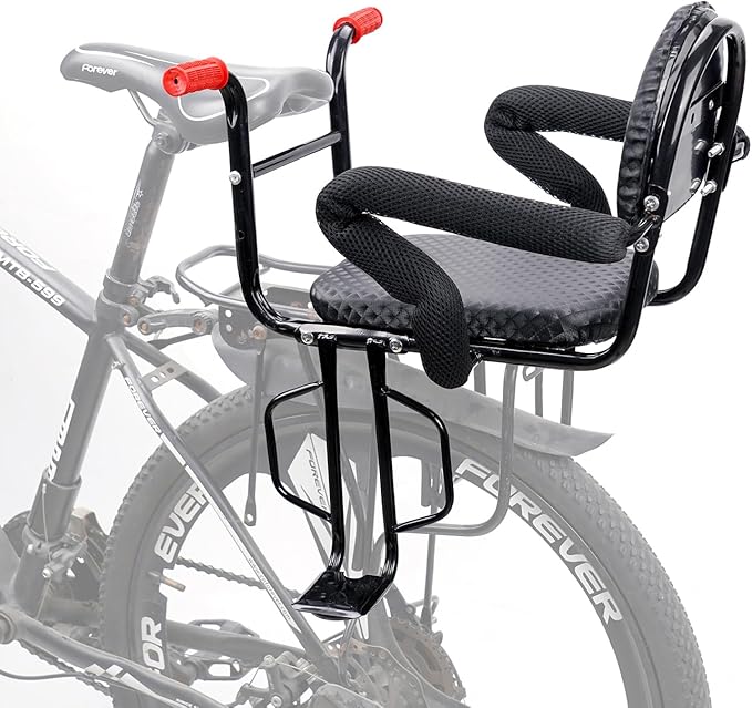 2025 New Rear Child BikeSeat, Adiustable BackrestRear Bike Seat, Foldableand Rotatable RearMounted Child Bike Seat Child Rear Seat with ThickBackrest, Suitable for MostBicycle