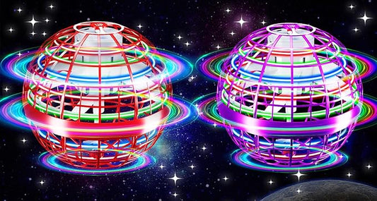 Flying Orb Ball Toy,2025 Upgraded Parachute LED,Magic Hand Controlled Flying Gravity Ball,Cosmic Globe Boomerang,Cool Christmas Birthday Gift for 6 7 8 9 10+ Year Old Boys Girls-Red & Purple