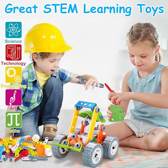10 in 1 STEM Toys for 4 5 6 7 8+ Year Old Boy Girl Birthday Gifts Building Toys for Kids Ages 4-8 5-7 6-8 Educational Learning Stem Activities for Boys 3-5 4-6 8-10 Creative Games Christmas Idea Gift