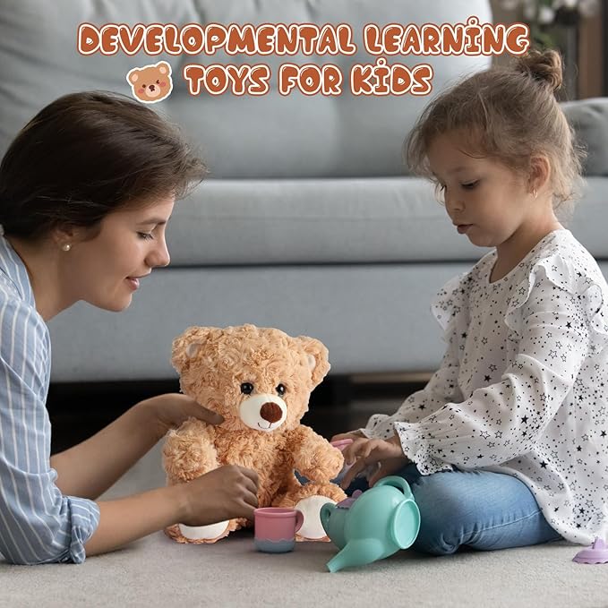 16 Pieces 8 Inch Bear Stuffed Animal Bulk for Birthday Baby Shower Soft Stuffed Bear Plush Toys Party Favors Animal Decorations for Christmas Party Gifts Supplies