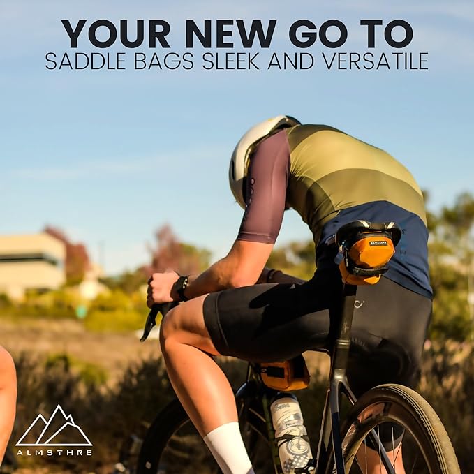 Compact Bike Saddle Bag – California Gold | 0.3L Bike Seat Bag (3" x 4.25" x 1.25") | Water-Resistant Ripstop, Waterproof Zipper, Internal Pocket | Durable Under Seat Storage