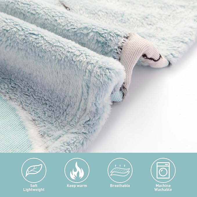 Glow in The Dark Blanket Shark Pattern for Unique Birthday Gifts for Girls Boys Teens, Lightweight Soft Cozy Warm Fuzzy 50"×60" Blue