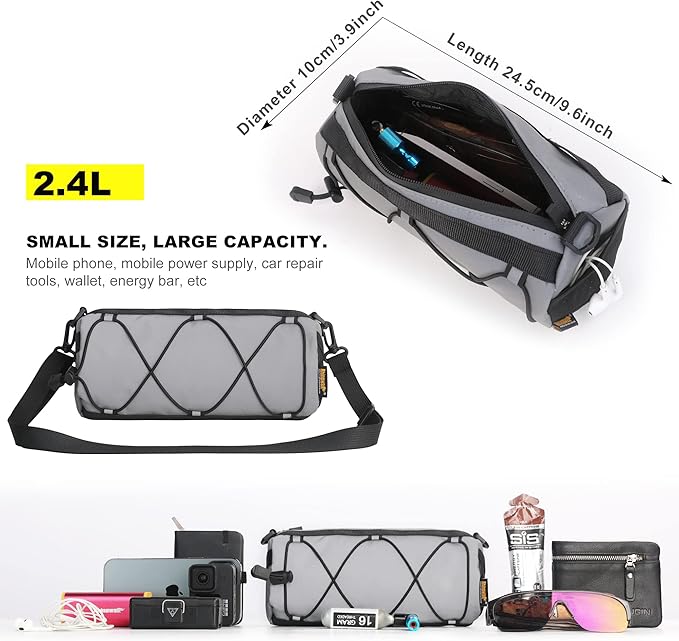 Rhinowalk Bike Handlebar Bag, Bicycle Front Bag Shoulder Bag Storage Bag with Shoulder Strap for Road Mountain Bike Cycling Travel