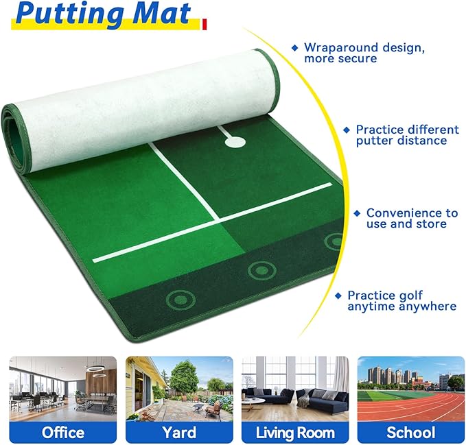 Liberry Toddler Golf Set with Putting Mat for 2 3 4 5 Years Old Boys Girls, Upgraded Kids Golf Cart with Unique Shoulder Strap Design, Indoor and Outdoor Golf Toys