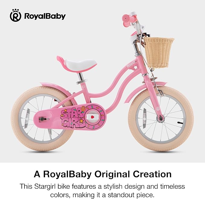 RoyalBaby Girls Bike Classic & EZ Kids Bike, Balance and Pedal Bicycle, 12 14 16 18 20 Inch Toddlers to Big Kids 3-10 Years