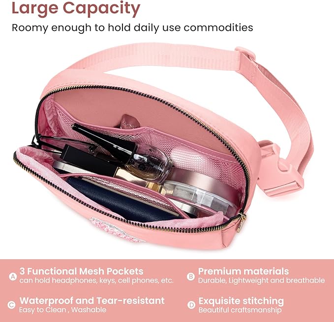 Birthday Gifts for 4 5 6 7 8 9 10 11 12 13 14 Year Old Girls, Fashion Waist Packs Fanny Pack for Girls Kids, Cute Belt Bag Crossbody Bags Teen Trendy Stuff Travel Essentials (Peach, C)