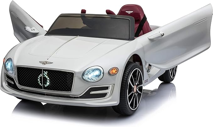 Licensed Bentley EXP12 Kids Ride on Toy Car, 12V Battery Powered Children Electric 4 Wheels w/Parent Remote Control, Foot Pedal, 2 Speeds, Music, Aux, LED Headlights (White)
