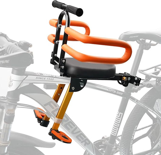 Child Bike Seat - Front Mount, Kids Bike Seat for Adult Bike,Retractable Baby Bike Seat Front Mounted, Toddler Bike Seat for Children 2~6 Years