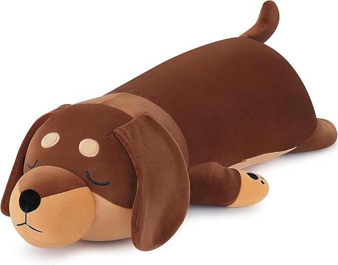 19'' Large Dachshund Dog Plush Stuffed Animal- Cute Weiner Dog Plush Pillow Plushies, Big Dachshund Plush Toy, Cute Hugging Weiner Dog Stuffed Animal, Birthday Gifts for Kids Girls Boys