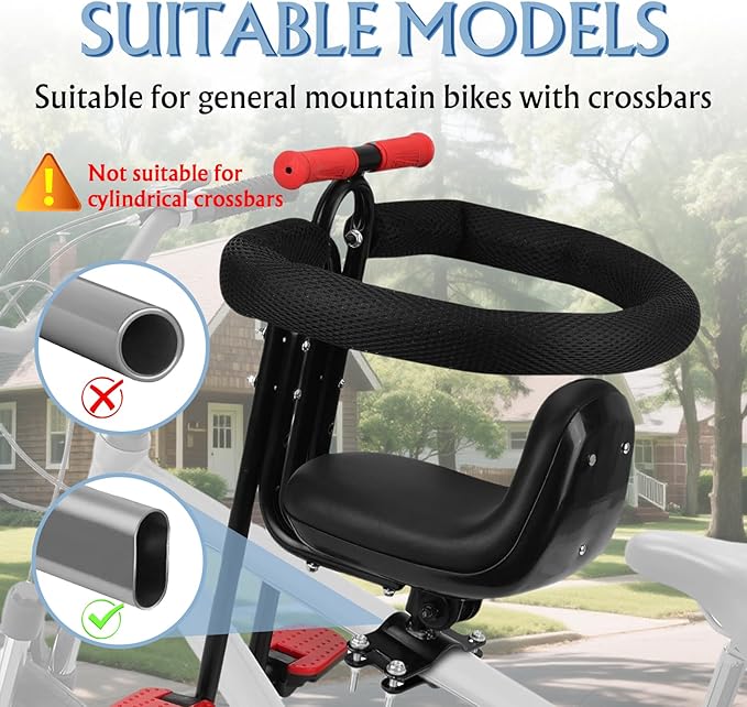 Child Sport Bike Seat - Front Mount,Sport Kids Bike Seat for Adult Bike,Sport Baby Bike Seat Front Mounted,Sport Toddler Bike Seat for Children 1~5 Years