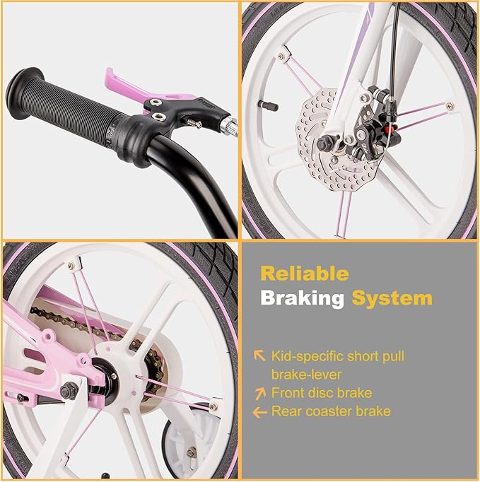 CXWXC Kids Bike - 14 16 18 Inch Children Bicycle for Boys Girls Age 3-9 Years, Single Speed Lightweight Kids Bikes with Training Wheel, Coaster/Disc Brake