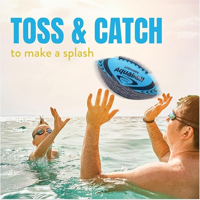 Activ Life Water Football for Pool, Beach, Outdoor, 9.5-inch Waterproof Pool Toys for Kids, Heavy-Duty Water Ball, Double Lacing for Easy Grip, Lake Toys for Sports & Family Games