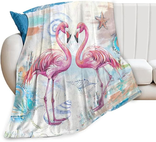 Flamingo Blanket Gifts for Girls Boys Beach Throw Cozy Plush Fleece Flannel Lightweight Fuzzy Party Blankets for Women Men 50"X40"