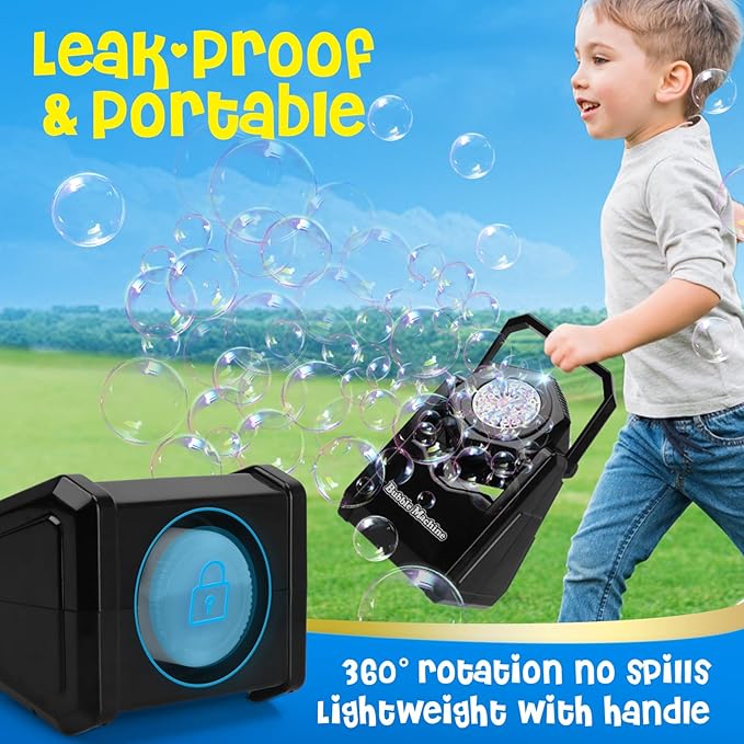 Bubble Machine for Kids, Automatic Bubbles Blower Maker Outdoor Outside Toys for Toddlers Age, Toys for 3 4 5 6 7 8 Years Old Boys Girls, Gift for Party Wedding Birthday