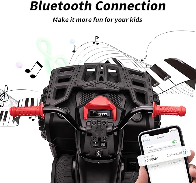 Kids ATV 4 Wheeler, 24V 4WD Electric ATV Ride On Toy for Big Kid with 2-Seater, 4x200W Motor -Red