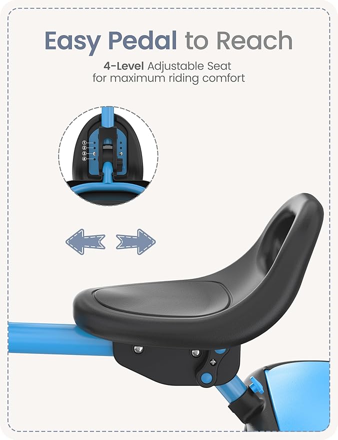 besrey Kids Tricycles Age 18 Month to 5 Years, Toddler Tricycle Kids Trikes Tricycle, Gift Toddler Tricycles for 2-5 Year Olds, Gift & Toys for Boy & Girl, Trikes for Toddlers, Light Blue