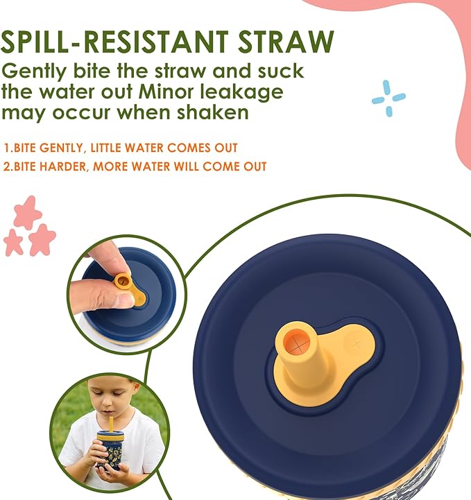 Sursip Toddler Glass Cups with Straw, Spill-Proof Kids Mason Jar Food Storage with Lids, Sippy Cups for Drinks, Smoothies, Snacks, Milk Cup [4 Pack] 8 oz 2-in-1