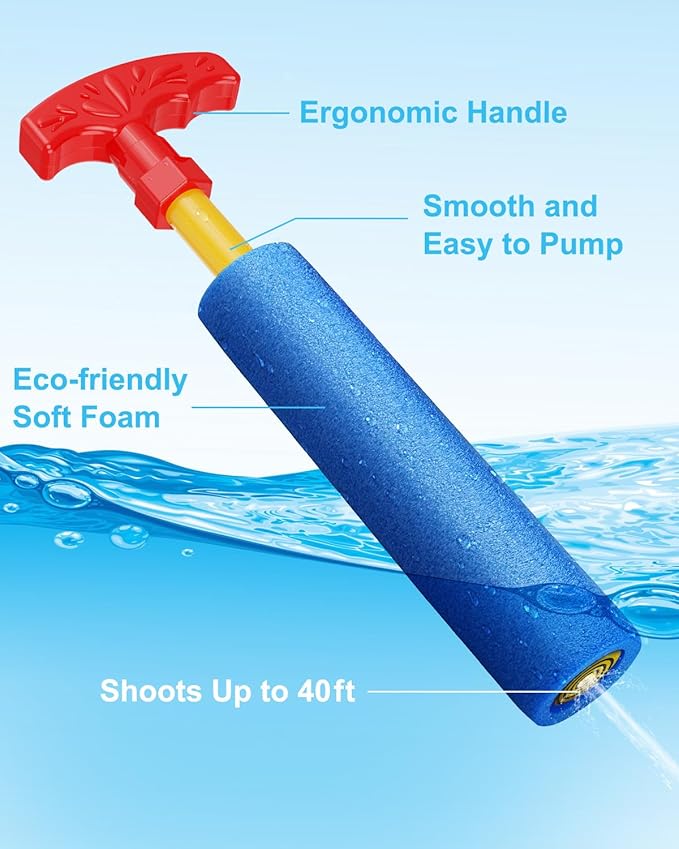 Water Guns, Water Squirter Toys Foam Soakers Blaster Guns Outdoor Swimming Pool Beach Summer Party Water Toys for Kid Age 3-12 Teens Adults