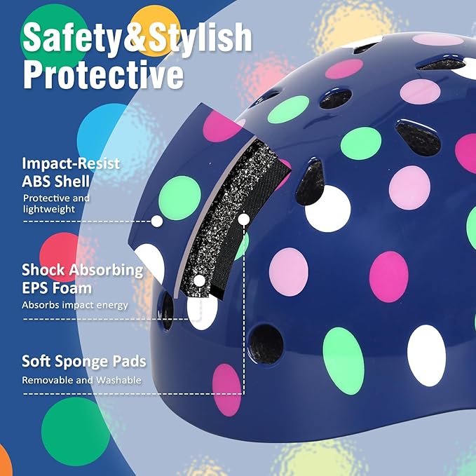 Kids Toddler Bike Helmet for Boys Girls, Adjustable Bicycle Helmet from Infant Baby to Children, Multi-Sport for Scooter Skateboard Roller/Inline Skate