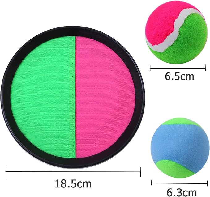 Aneco Toss and Catch Paddle Game Set Disc Paddles and Toss Ball Sport Game with Storage Bag, 6 Paddles and 6 Balls