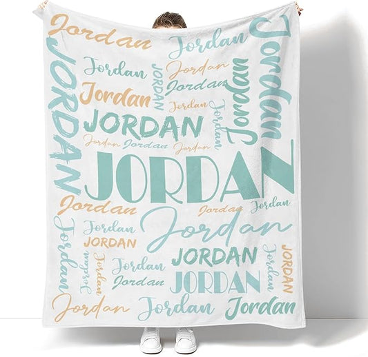 Dr.TOUGH Personalized Name Blanket Personalized Blanket for Adult Kids Flannel Customized Personalized Blankets and Throws