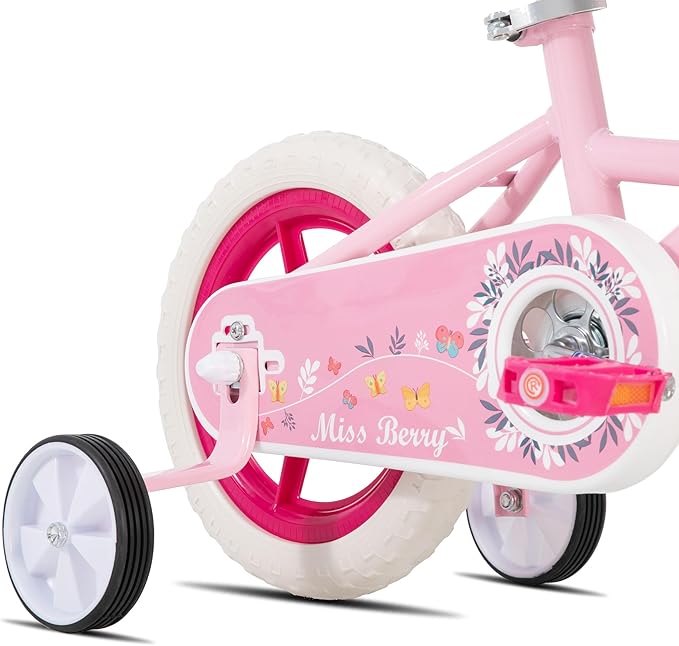 KEANO Voyager 10 12 Inch Kids Bike for Boys and Girls Ages 1-4 Years, Toddler Bike with Training Wheels & Basket, Detachable Parent Push Handle, Children Bicycle