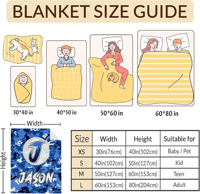 Boys Blankets, Personalized Blanket with Initial Monogram for Kids Toddlers, Funny Throws Blanket Gift, Soft Cozy Flannel Throw for Sofa Bed Couch Decor