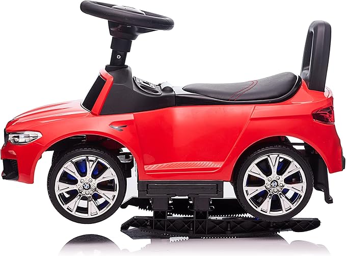 Best Ride On Cars BMW 4 in 1 Battery Powered Push Car, Red, Large