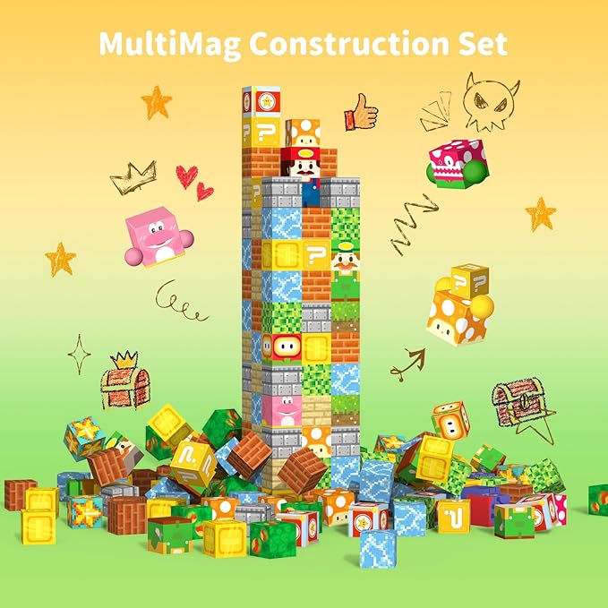 Magnetic Blocks Magnet Building Toys - 154Pcs STEM Building Game Montessori Sensory Toys for Kids Boys Girls Ages 3 4 5 6 7 8 9 10 Birthday Gift