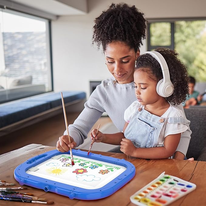 Easel for Kids, Toddler Art Easel Adjustable Standing, Magnetic Double Sided Easel with Painting Accessories Gift for Boys and Girls