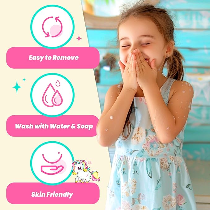 ULOVEME Kids Real Makeup Kit for Little Girls - Real, Non Toxic, Washable Make Up Toy - Umicorn Toys Gift for 3 4 5 6 7 8 9 10 12 Years Old Girls Birthday (White Umicorn)